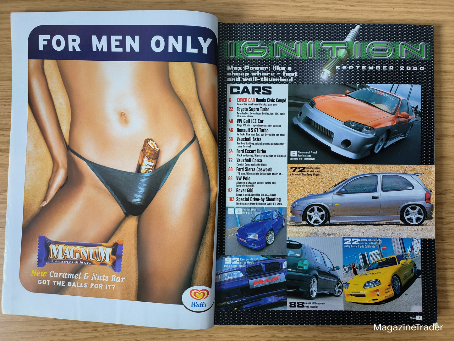 Max Power Magazine September 2000 Gemma Jones Modified Cars Euro Star Civic Supra
