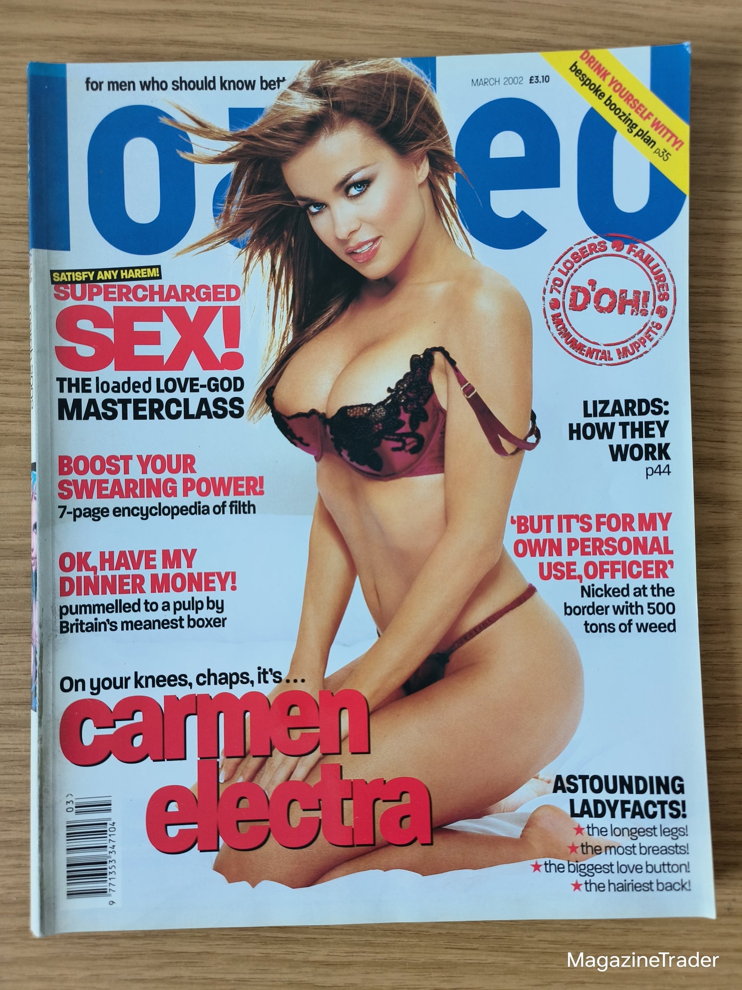 Loaded Magazine March 2002 Carmen Electra Helena Christensen Susie Amy Ricky Hatton