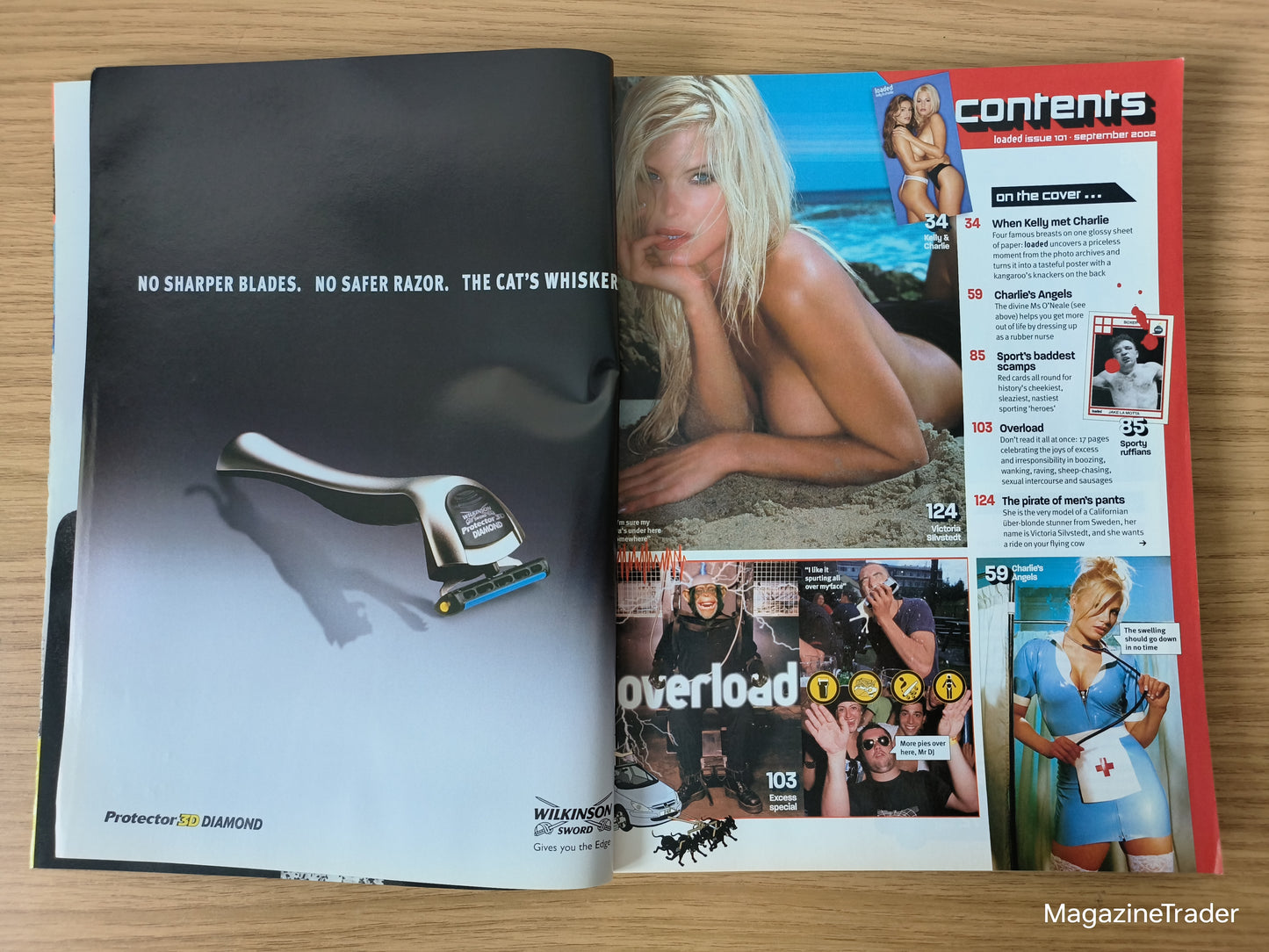 Loaded Magazine September 2002 Victoria Silvstedt POSTER Kelly Brook Charlie O'Neale