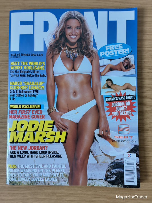 FRONT Magazine August 2003 Jodie Marsh Jordan Model Poster Hooligans