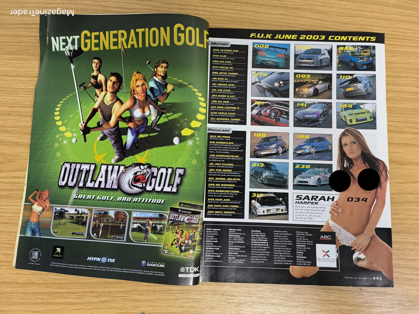 Fast Car Magazine June 2003 Sarah Harper Model 200th Issue Special Edition