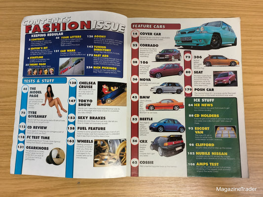 Fast Car Magazine May 1999 Model Page Renault 5 Turbo Escort ICE Fashion Issue