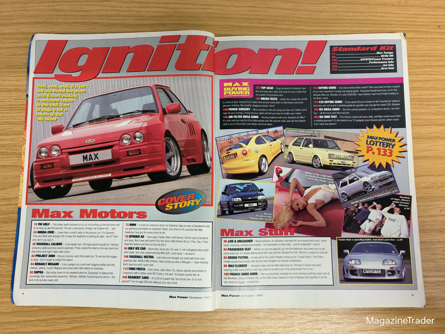Max Power Magazine October 1997 Ford Escort RS Cosworth Civic Supra Lottery