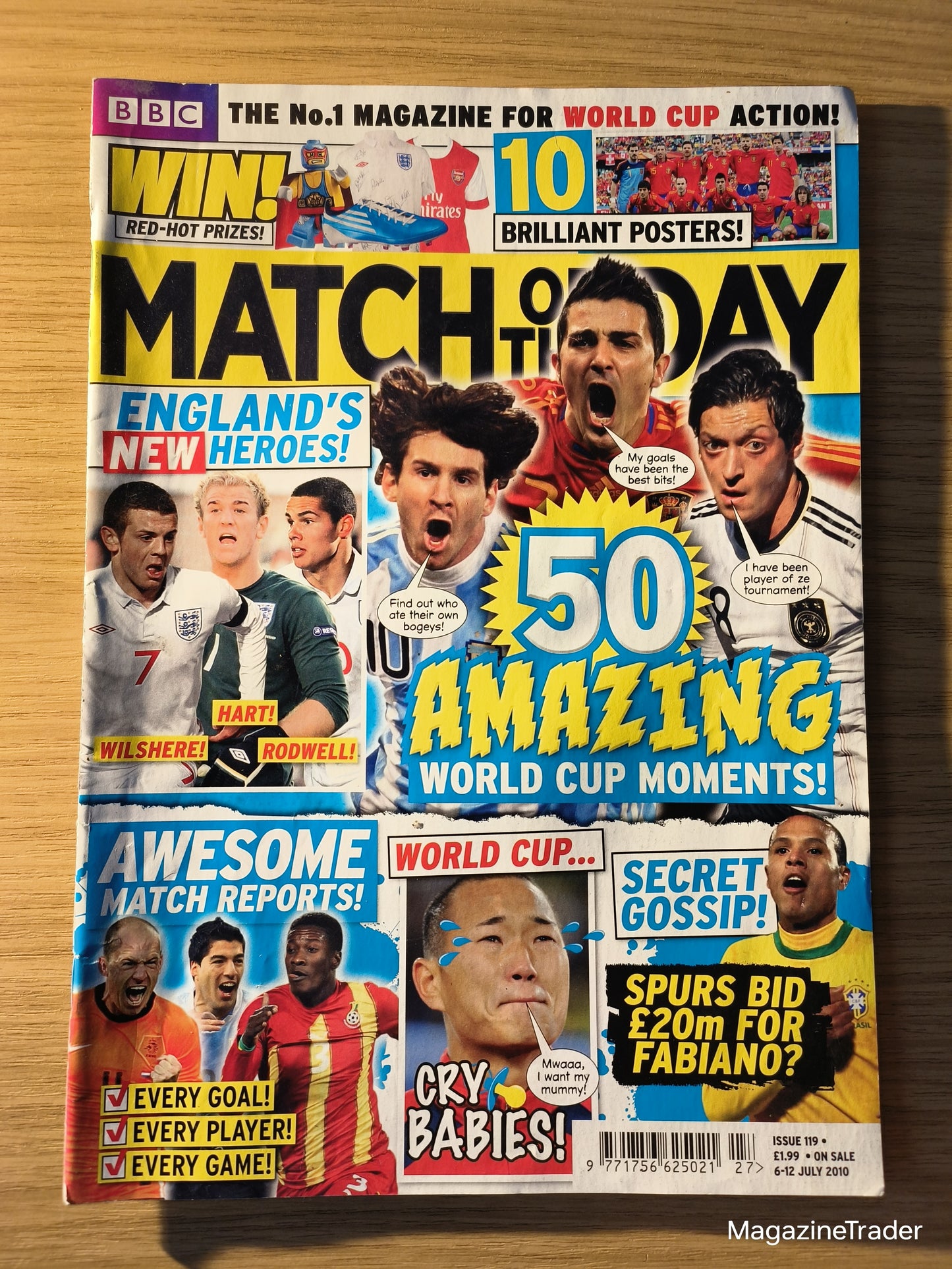 Match of the Day Magazine Issue 119 July 2010 World Cup Messi Ozil Fabiano