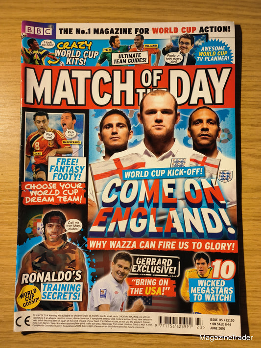 Match of the Day Magazine Issue 115 June 2010 World Cup Gerrard Exclusive Rooney