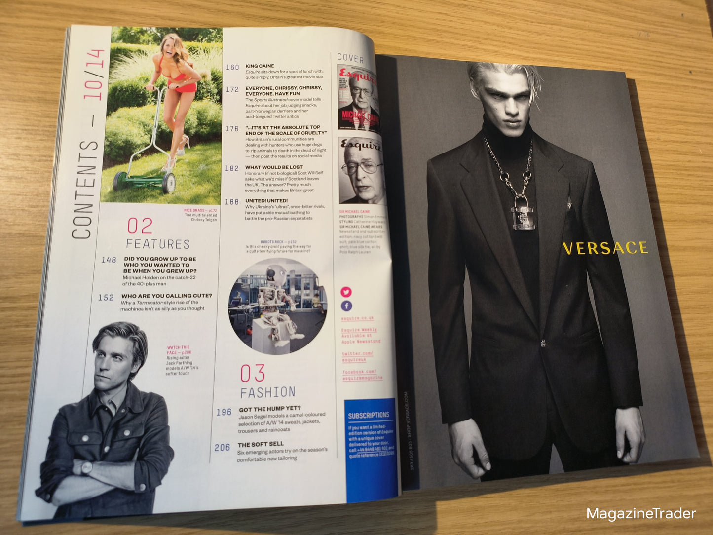 Esquire Magazine October 2014 Michael Caine Chrissy Teigen Jason Segel