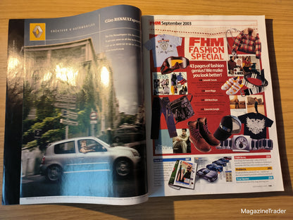 FHM Magazine September 2003 - Lisa Model, Best of British Models, Kim Cattrall, Arnie, Patrick Kielty