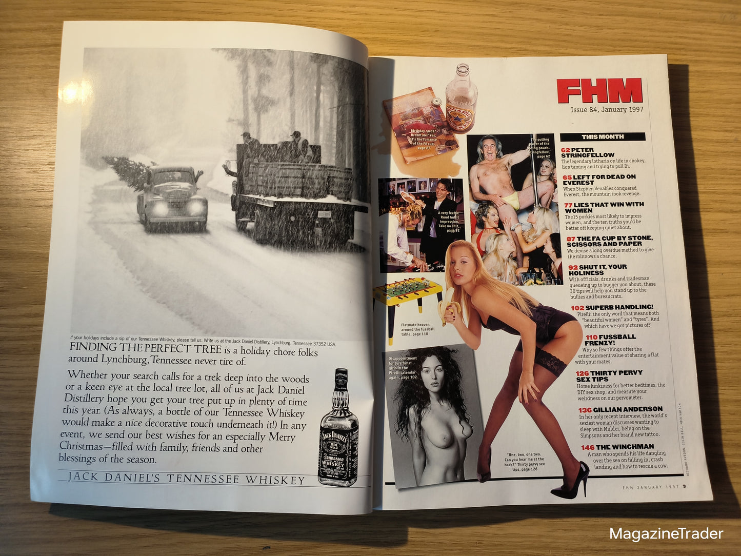 FHM Magazine January 1997 - Gillian Anderson Model, 30 Pervy Sex Tips, Pirelli Girls, Peter Stringfellow