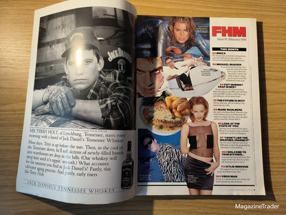 FHM Magazine February 1998 - Kylie Minogue Model, Michael Madsen, Mark Wahlberg, Exotic Smells