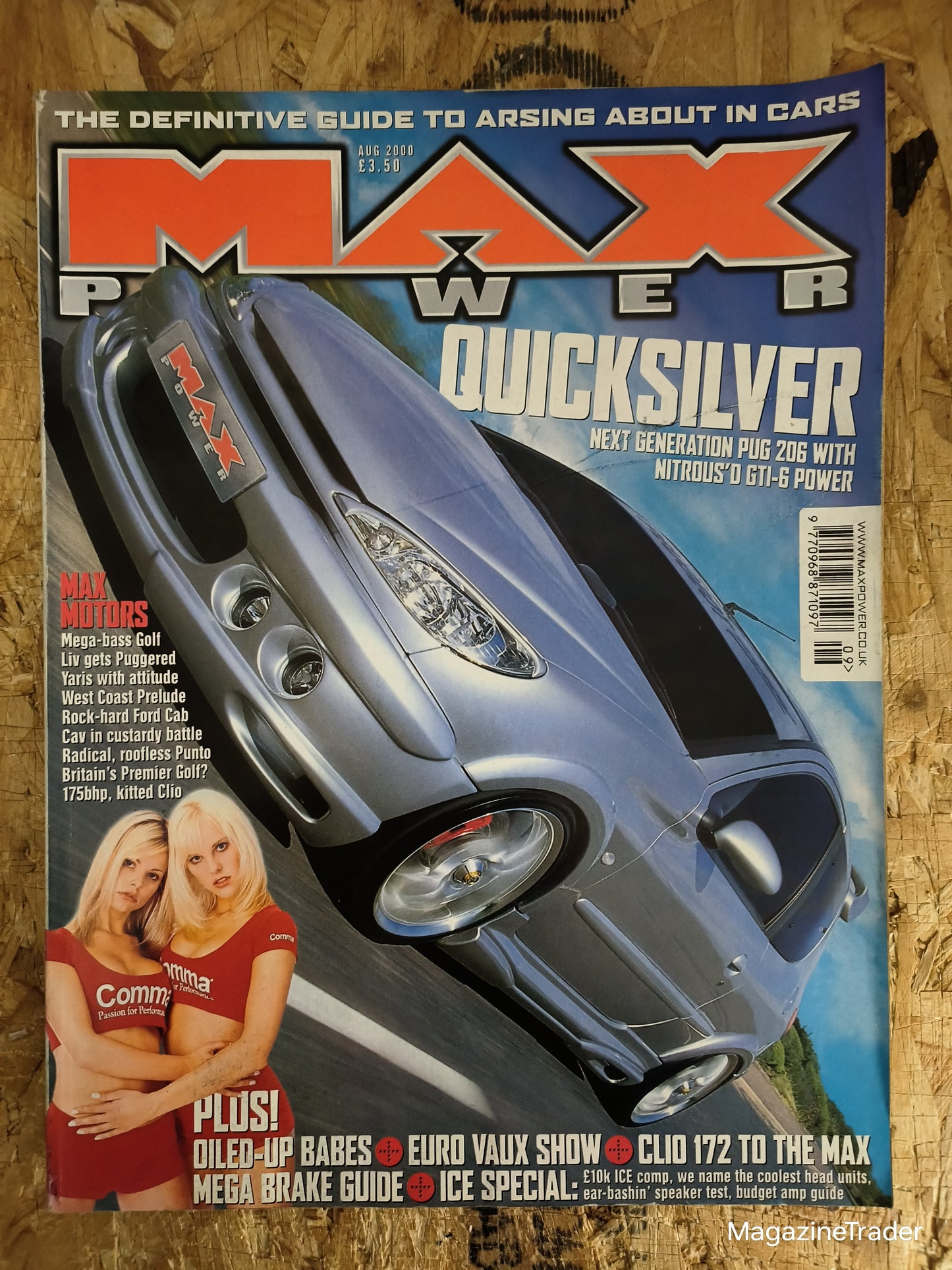 Max Power Magazine - August 2000 - QUICKSILVER! Next Generation Pug 205 with Nitrous'd GTi-6 Power