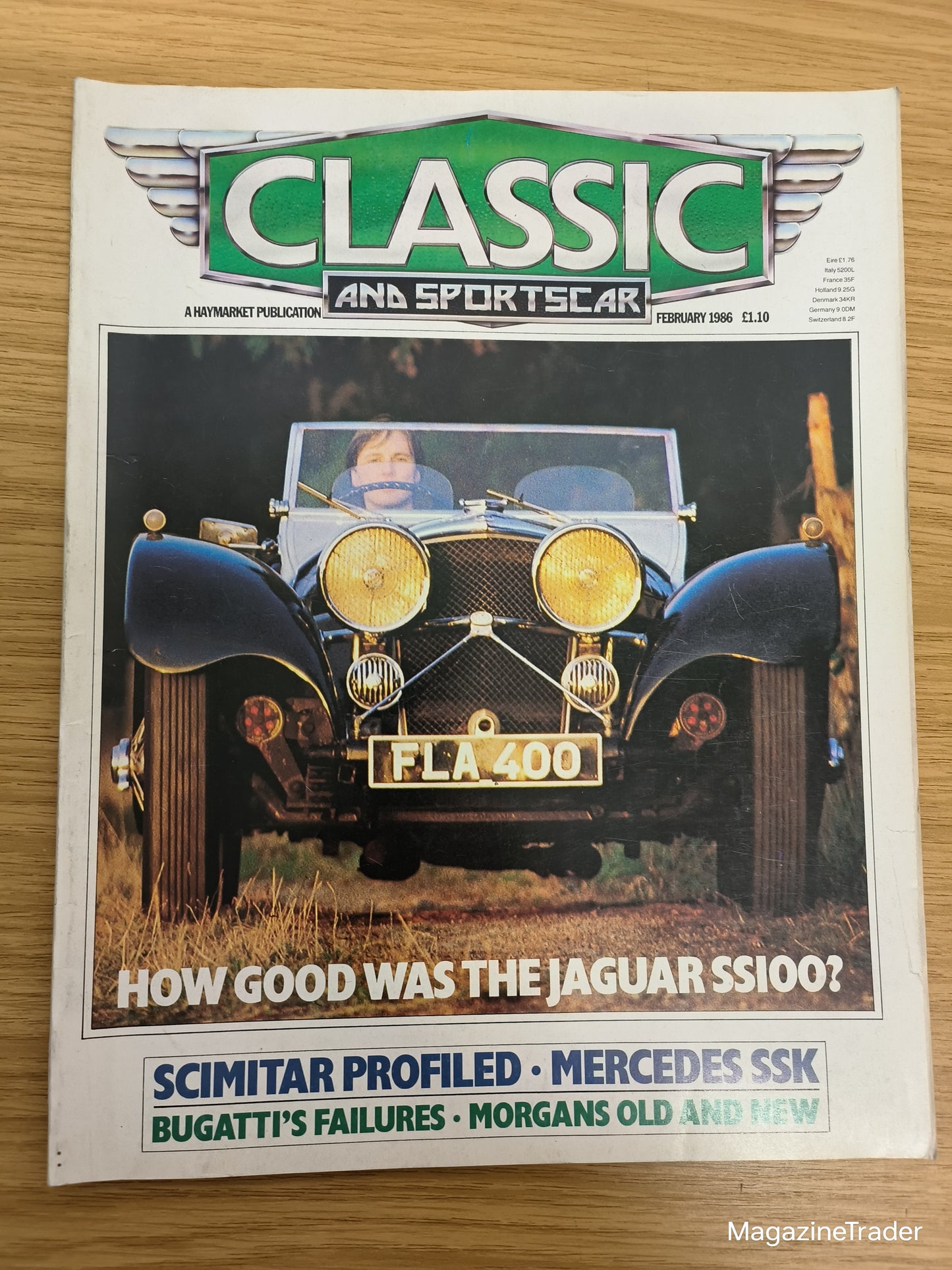 Classic and Sportscar Magazine February 1986 (1155) Jaguar SS100 Scimitar Mercedes SSK Bugatti Morgans