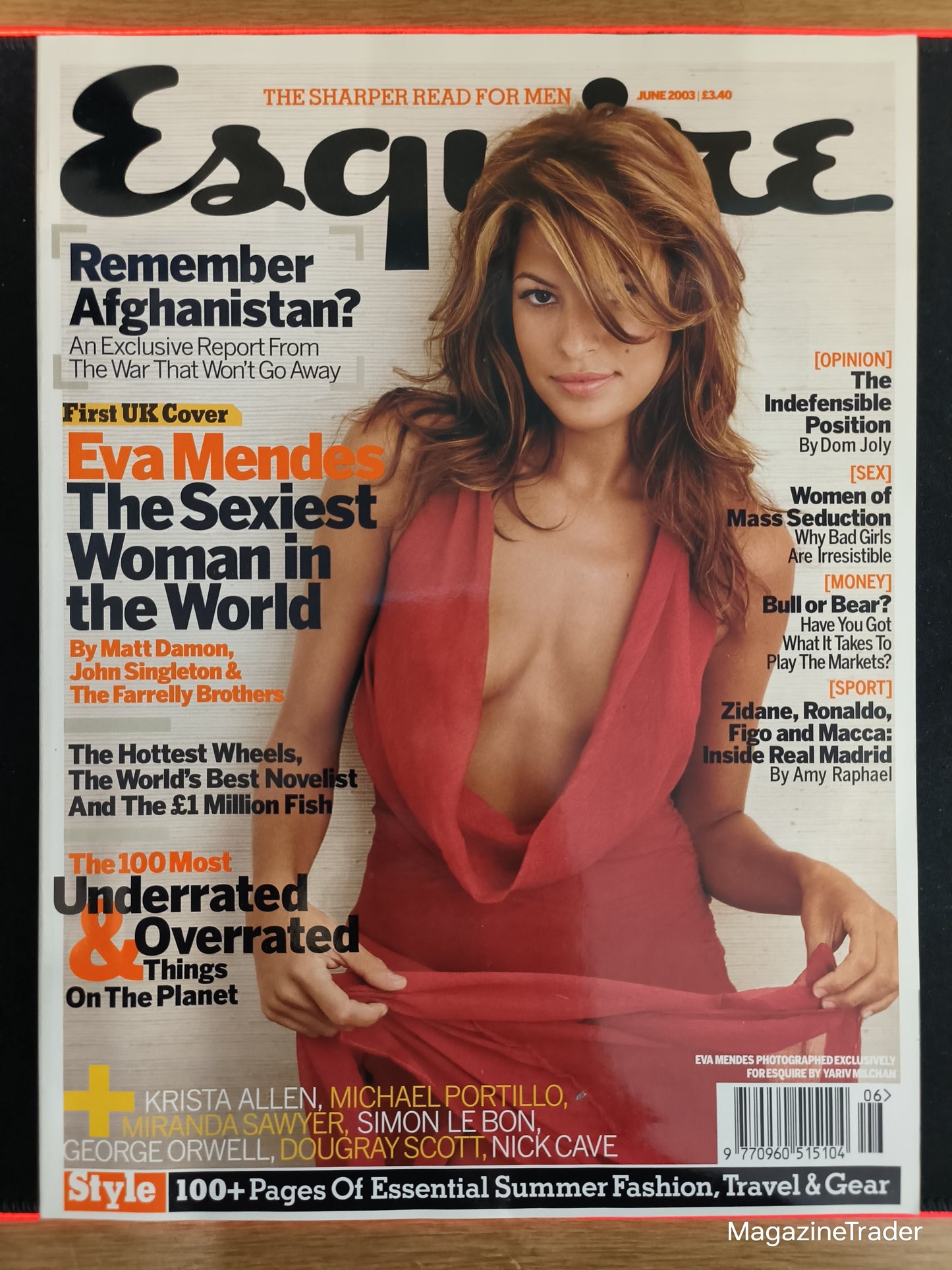 Esquire Magazine June 2003 Eva Mendes Sexiest Woman World Afghanistan Real Madrid