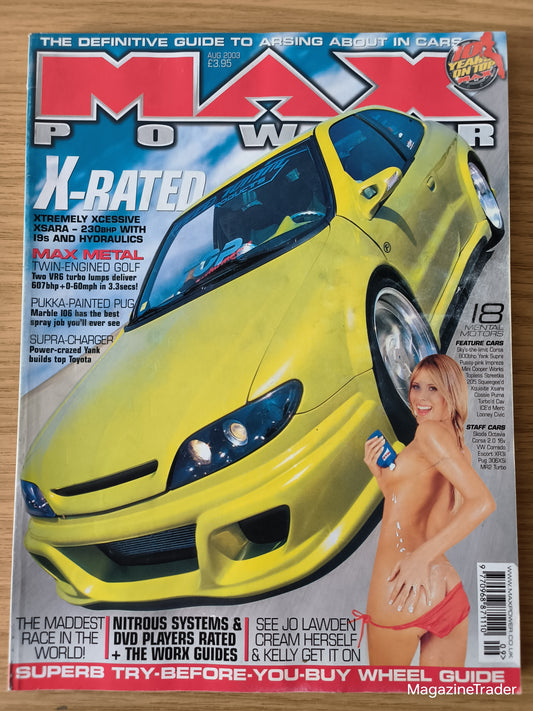 Max Power Magazine August 2003 (1161) Jo Lawden Kelly Twin Engine Golf VR6 Xsara