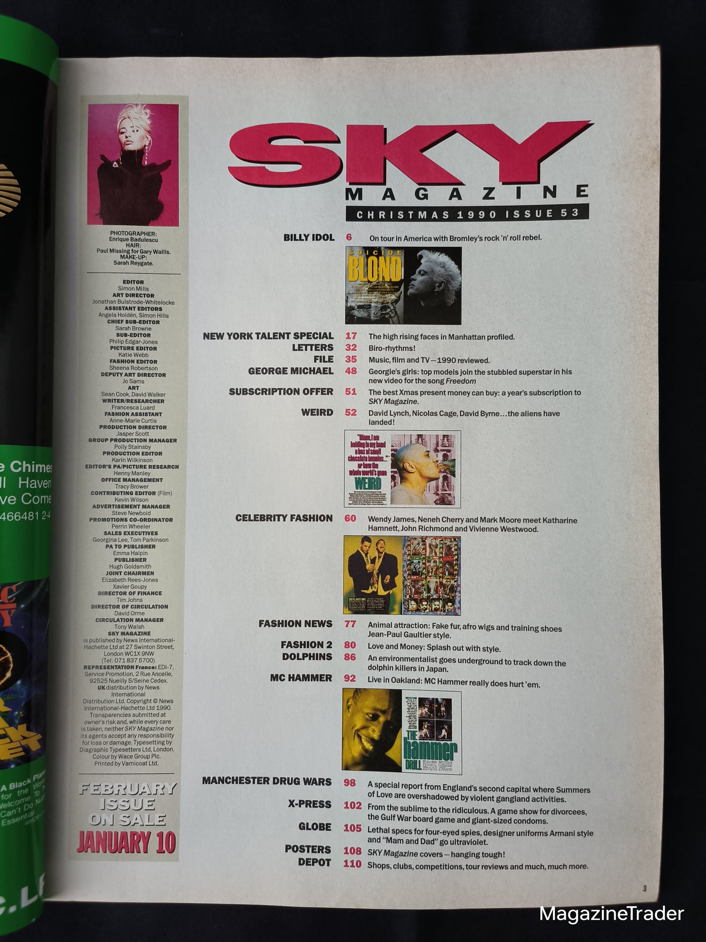 Sky Magazine Christmas 1990 (1164) Wendy James Billy Idol Neneh Cherry MC Hammer