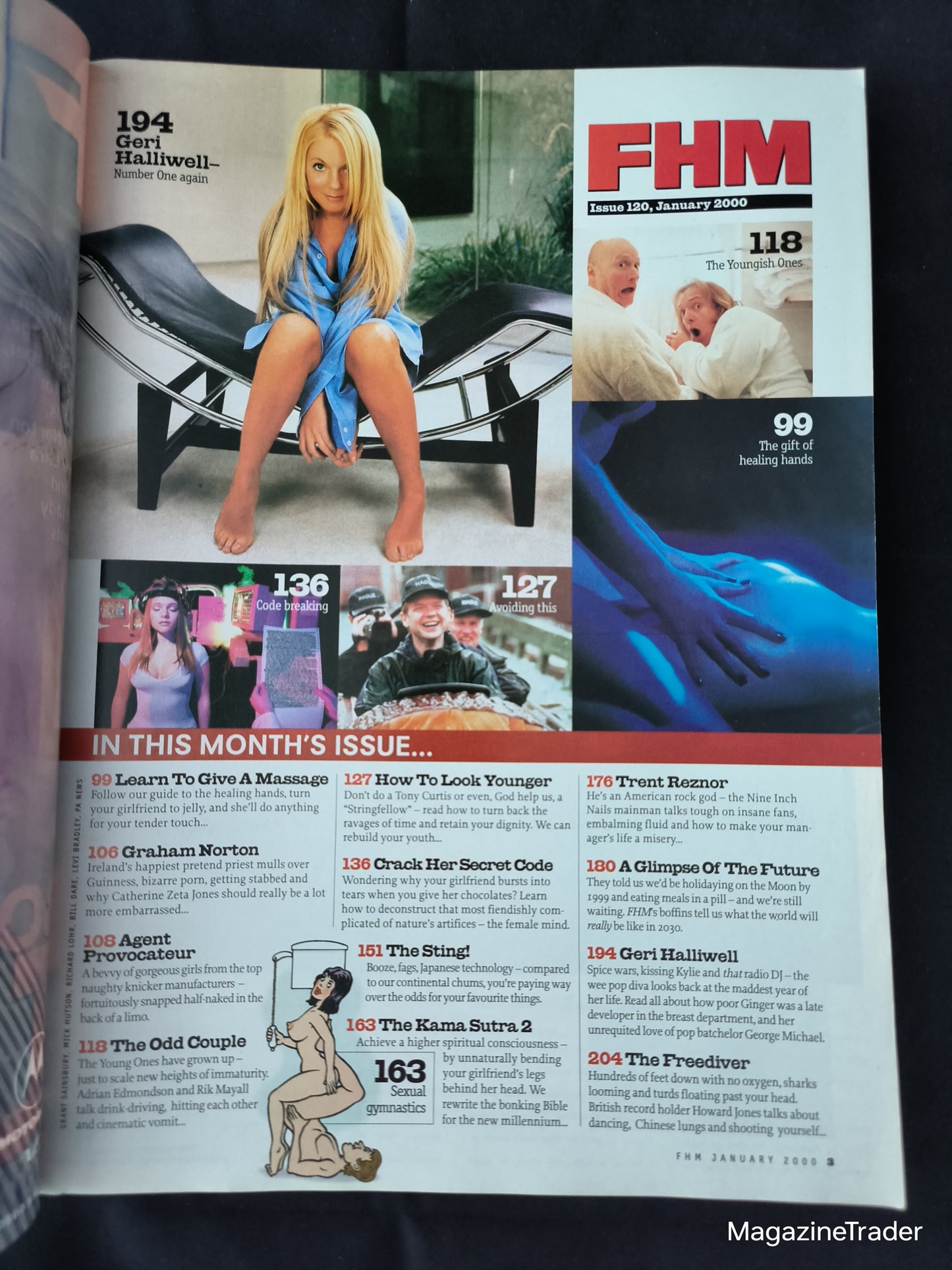 FHM Magazine January 2000 (1167) Geri Halliwell Cover Spice Girls Trent Reznor