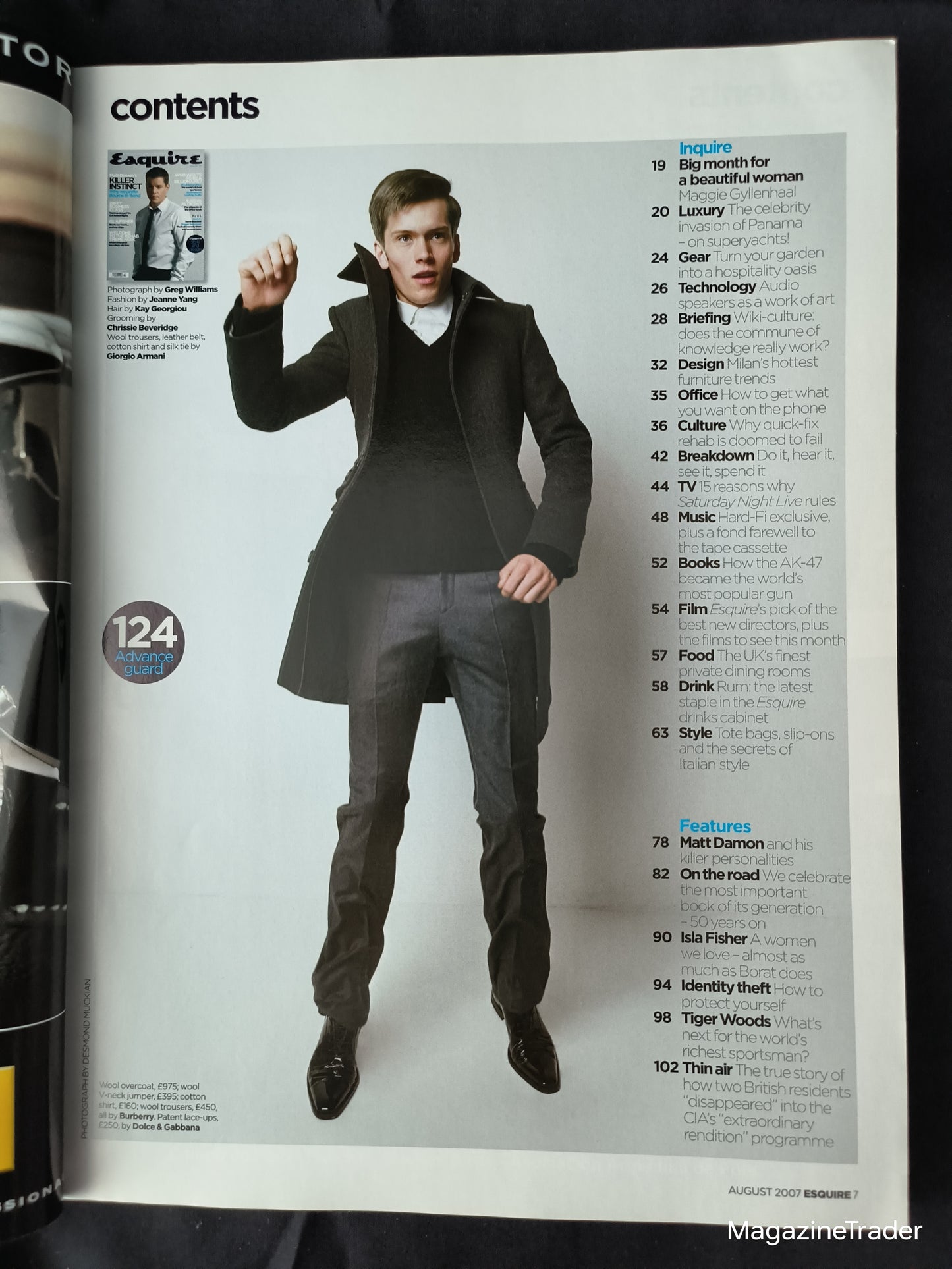 Esquire Magazine August 2007 (1169) Matt Damon Cover Isla Fisher Tiger Woods F1