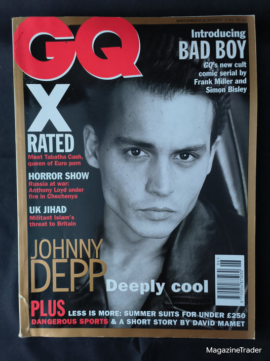 GQ Magazine June 1995 (1170) Johnny Depp Cover Frank Miller Bad Boy Comic Tabatha Cash