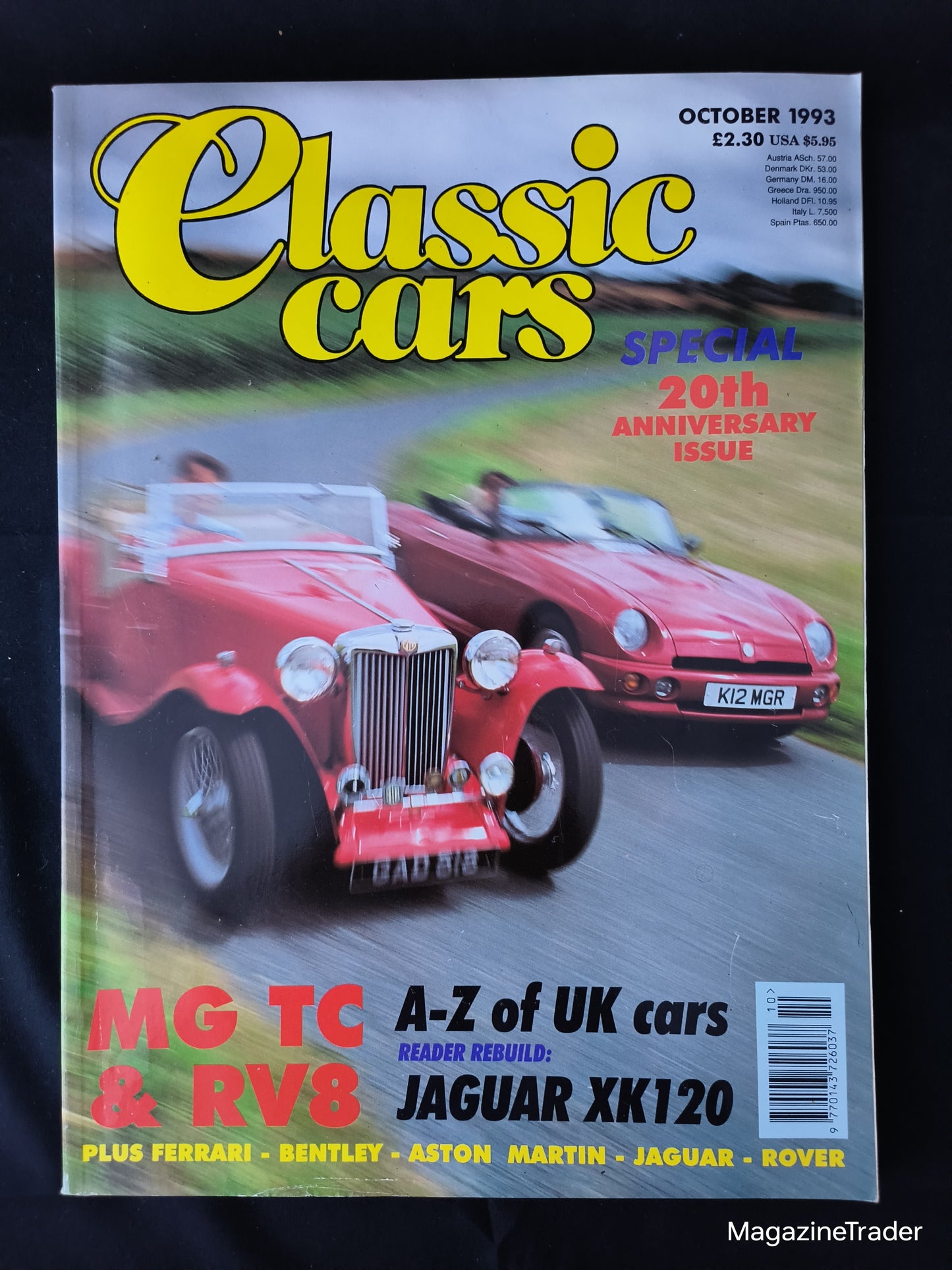 Classic Cars Magazine October 1993 (1173) 20th Anniversary MG TC RV8 Jaguar XK120 A-Z