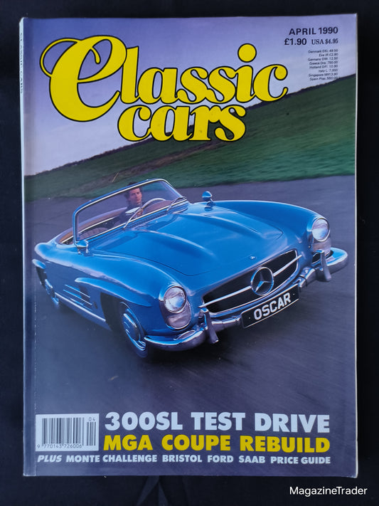 Classic Cars Magazine April 1990 (1173) Mercedes 300SL Oscar Peterson MGA Coupe