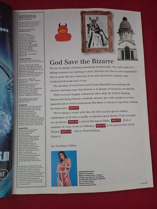 Bizarre Magazine Summer 2001 (1186) Issue 46 Weird UK Special Anna Edwards