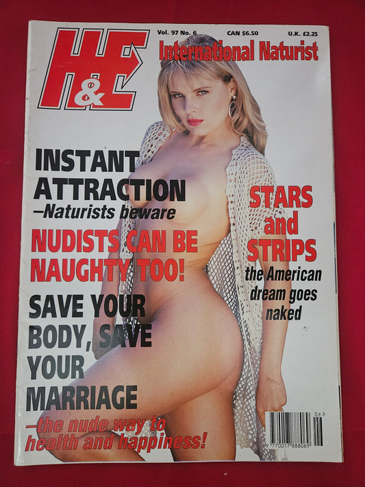 H&E International Naturist June 1998 Vintage Health & Efficiency Glamour Model Cover