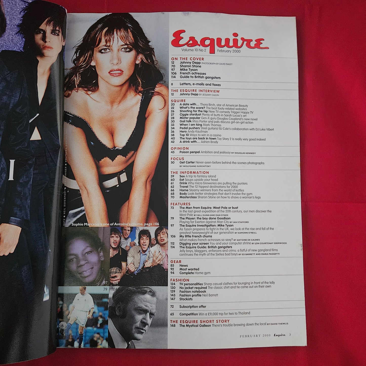 Esquire Magazine February 2000 (1188) Johnny Depp Cover Sophie Marceau Mike Tyson