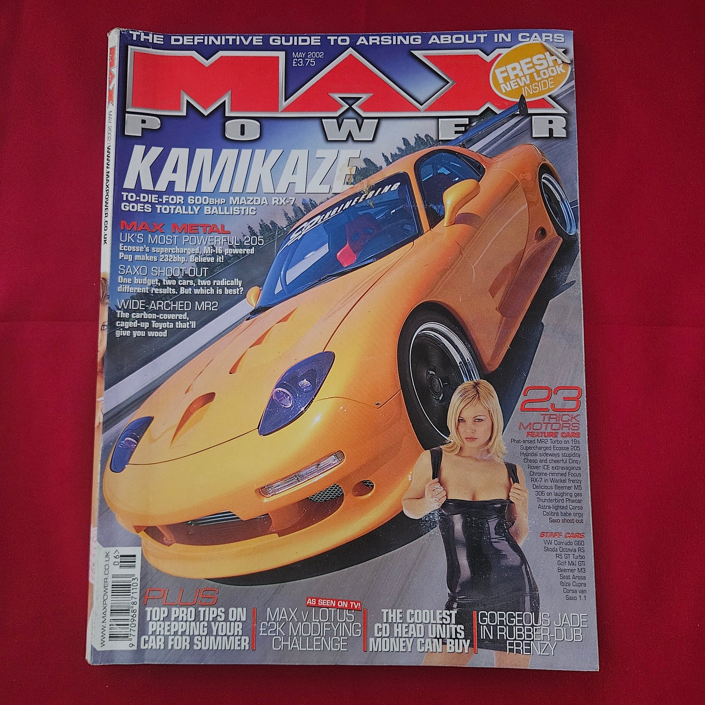 Max Power Magazine May 2002 (1189) Mazda RX7 Kamikaze Peugeot 205 MR2 Jade