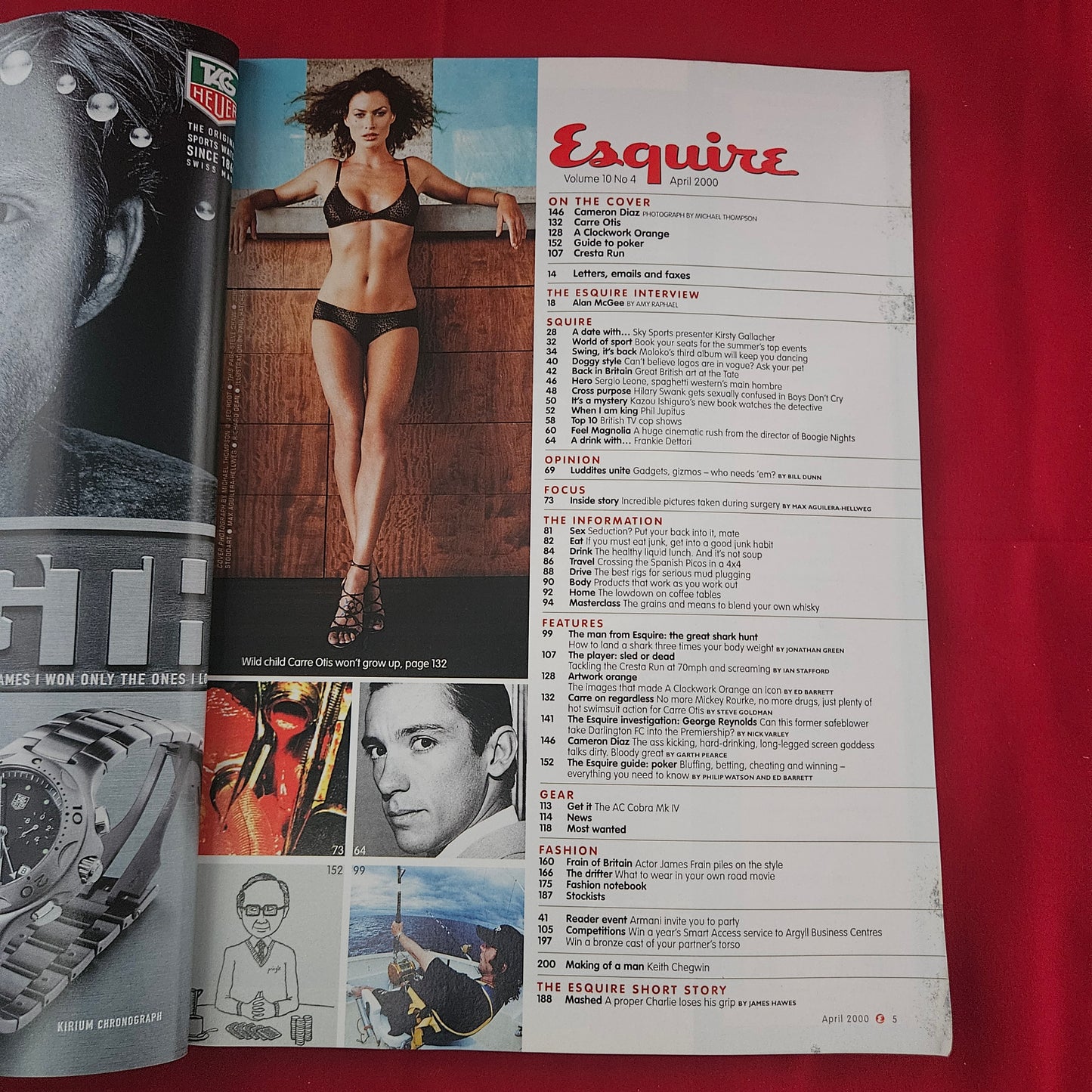 Esquire Magazine April 2000 (1190) Cameron Diaz Cover Carre Otis Alan McGee