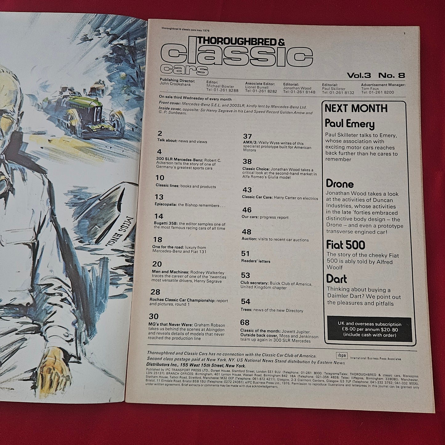 Thoroughbred & Classic Cars May 1976 (1191) Mercedes 300 SLR Bugatti 35B MG