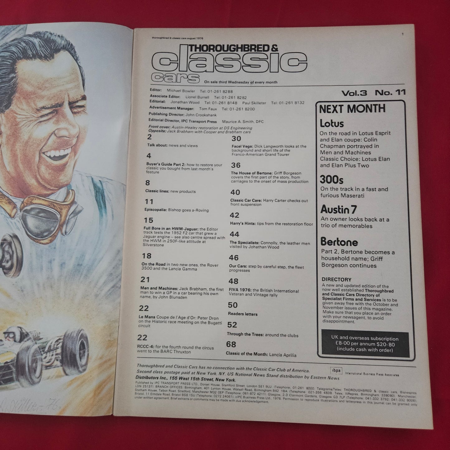 Thoroughbred & Classic Cars August 1976 (1191) Austin Healey Restoration Facel Vega