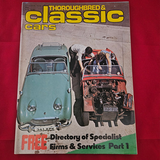 Thoroughbred & Classic Cars October 1976 (1191) Austin Healey Sprite MG Cream Cracker