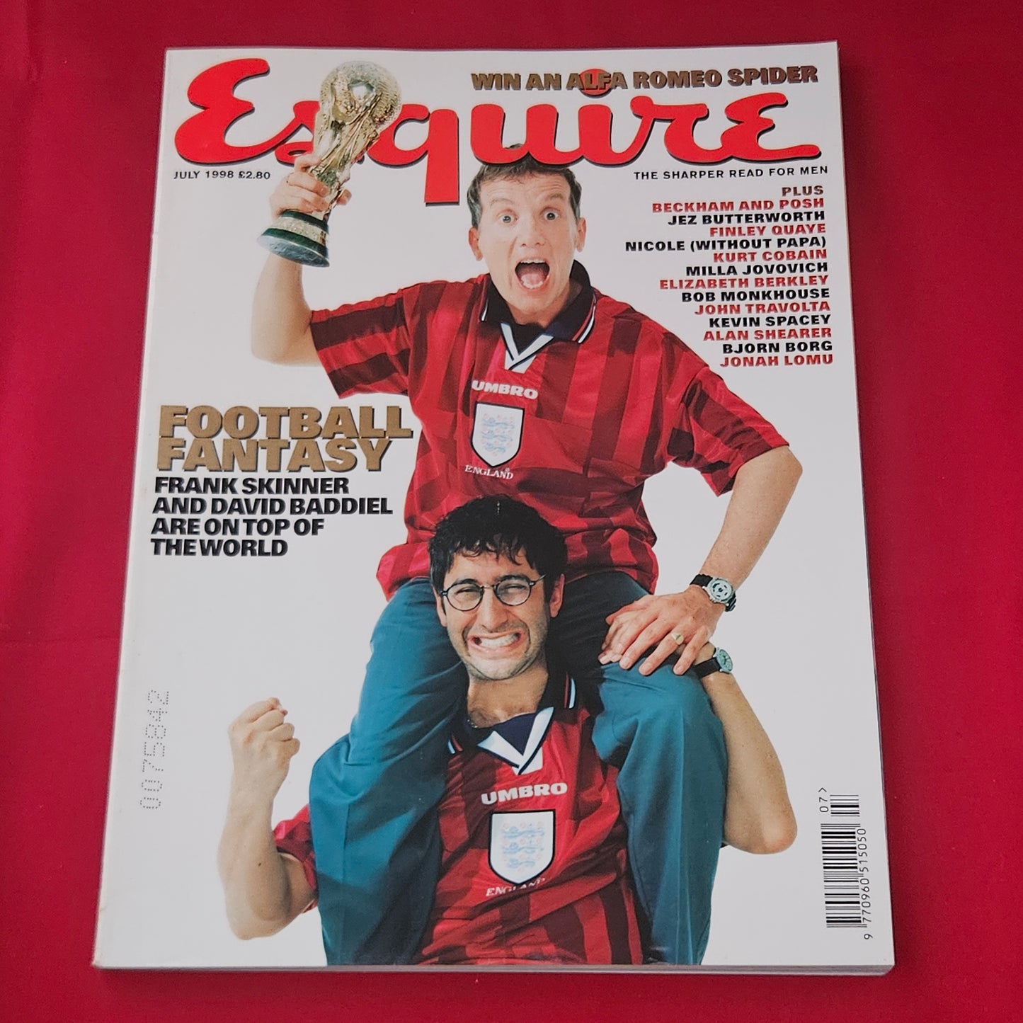 Esquire Magazine July 1998 (1196) Skinner Baddiel Cover POSTER Milla Jovovich