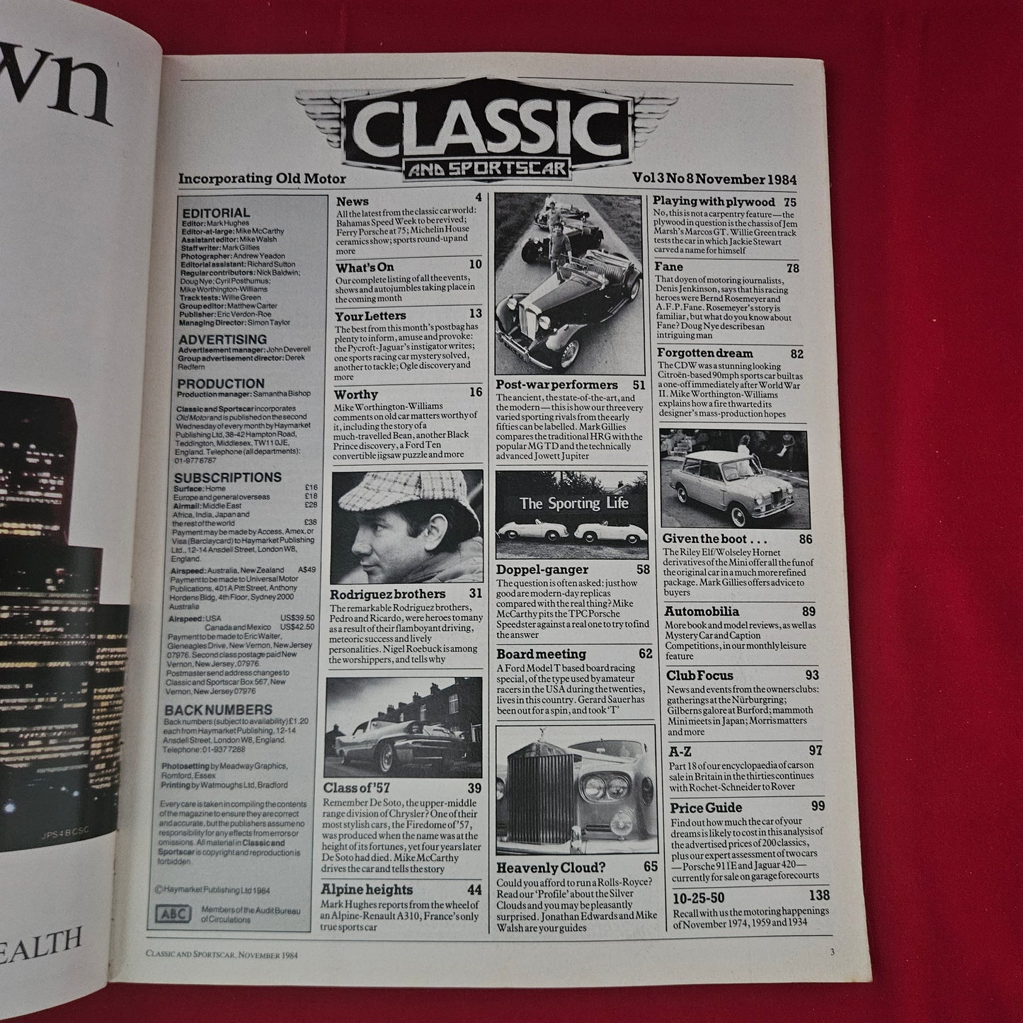 Classic and Sportscar Magazine November 1984 (1197) Rolls-Royce Silver Cloud DeSoto