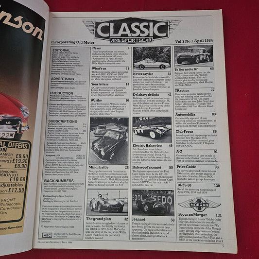 Classic and Sportscar Magazine April 1984 (1197) MGB Aston Martin DBR1 Morgan