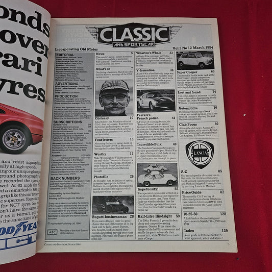 Classic and Sportscar Magazine March 1984 (1197) Mini-Cooper Ferrari Tour de France