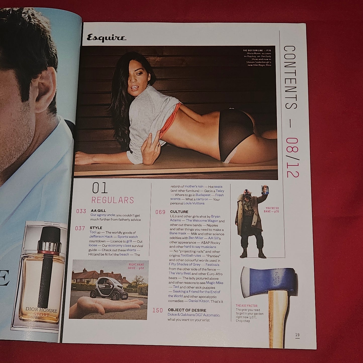 Esquire Magazine August 2012 (1200) Victoria Pendleton Olivia Munn Mark Wright Nick Hornby Tom Hardy A$AP Rocky Bane