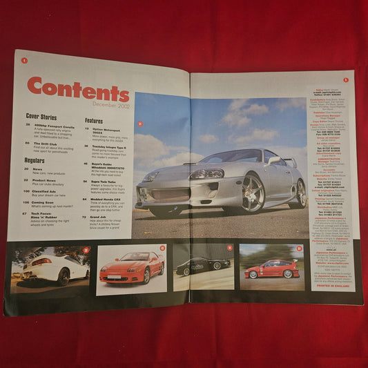 Japanese Performance Magazine December 2002 (1201) Toyota Corolla Supra Twin Turbo Honda CRX Integra Type R Nissan 300ZX