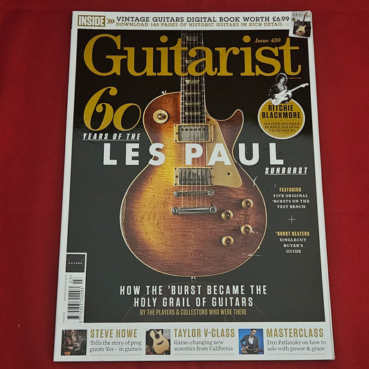 Guitarist Magazine March 2018 (1202) Issue 430 Les Paul Sunburst 60th Anniv VGC