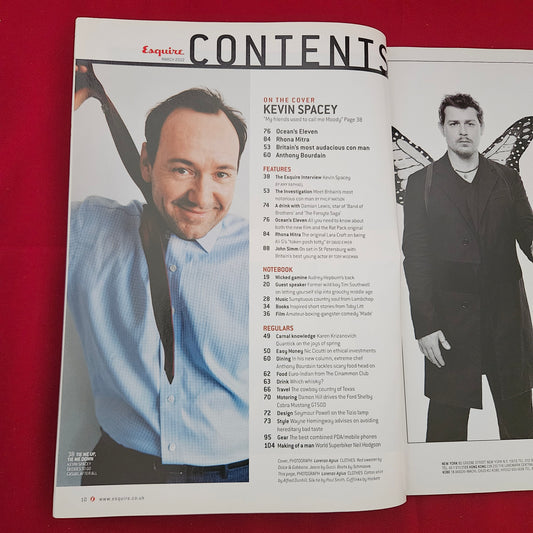 Esquire Magazine March 2002 (1224) Kevin Spacey Rhona Mitra Ocean's 11 Bourdain