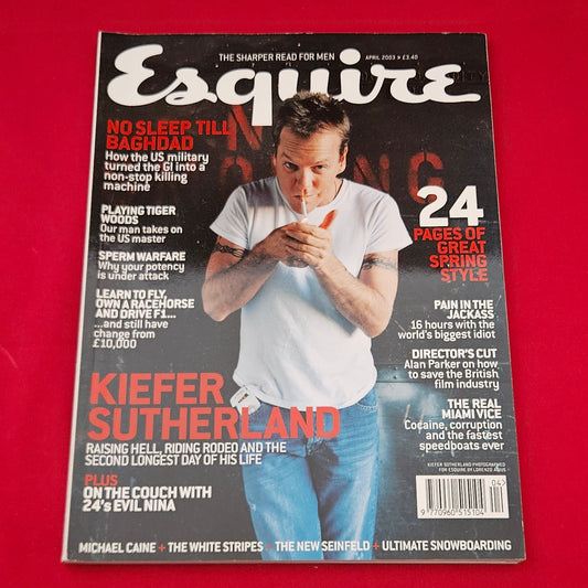 Esquire Magazine April 2003 (1224) Kiefer Sutherland Tiger Woods Iraq War 24