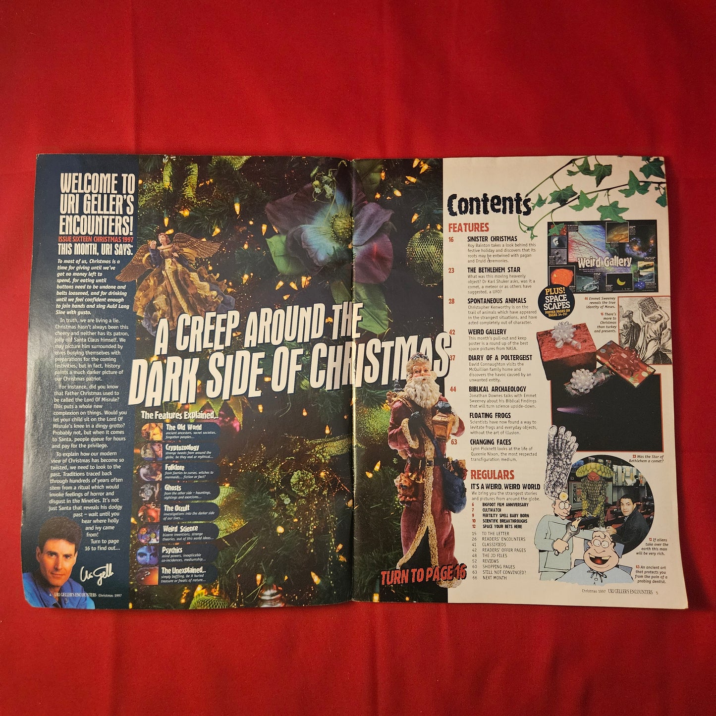 Uri Geller's Encounters Magazine Christmas 1997 (1226) Sinister Christmas Aliens