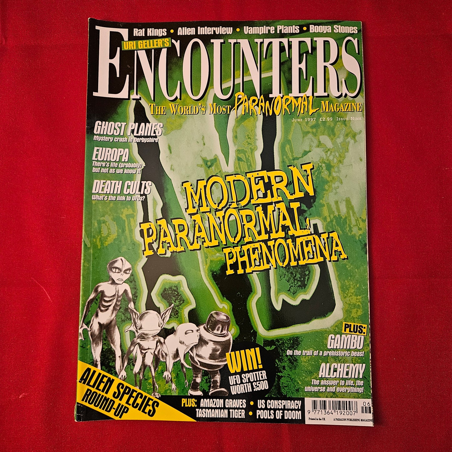 Uri Geller's Encounters Magazine June 1997 (1226) Ghost Planes Aliens Gambo