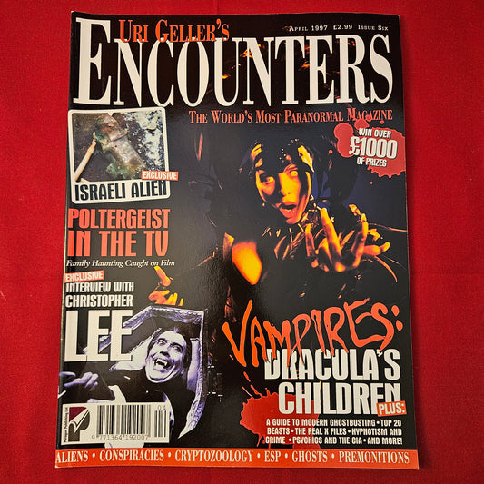 Uri Geller's Encounters Magazine April 1997 (1226) Vampires Christopher Lee Alien