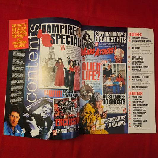 Uri Geller's Encounters Magazine April 1997 (1226) Vampires Christopher Lee Alien