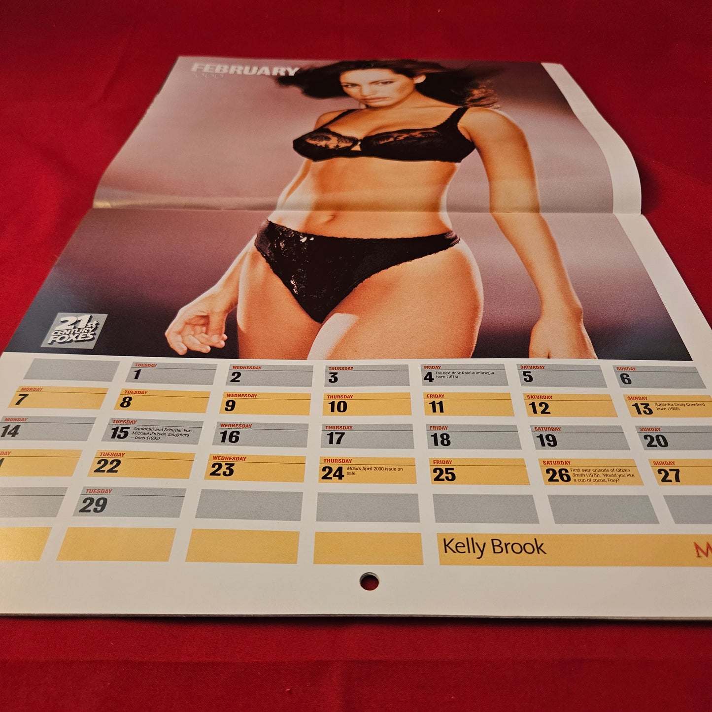 Maxim 21st Century Foxes 2000 AD Calendar Britney Spears Angelina Jolie (1228)