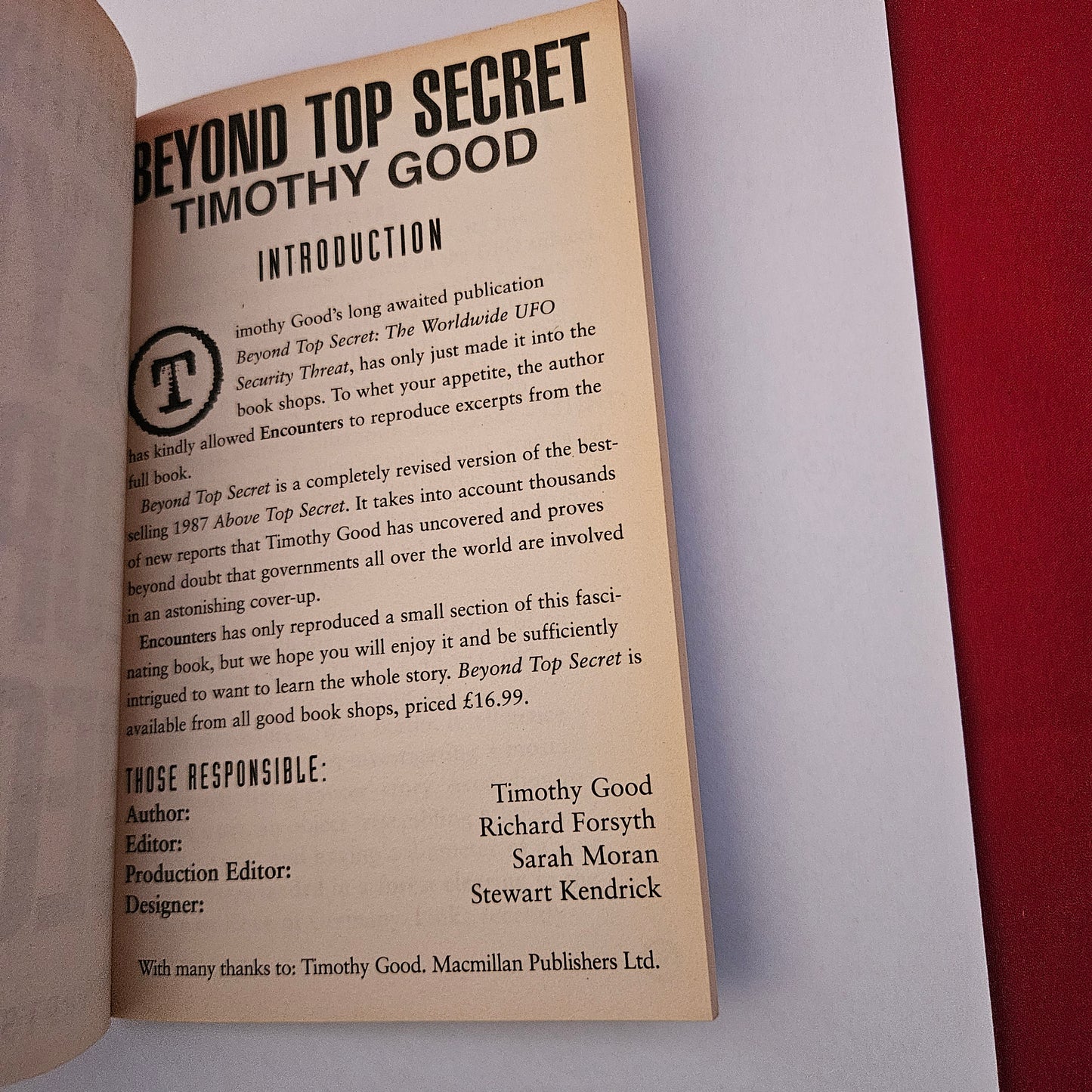 Beyond Top Secret Timothy Good Book Encounters Magazine UFO Cover-Up Rare