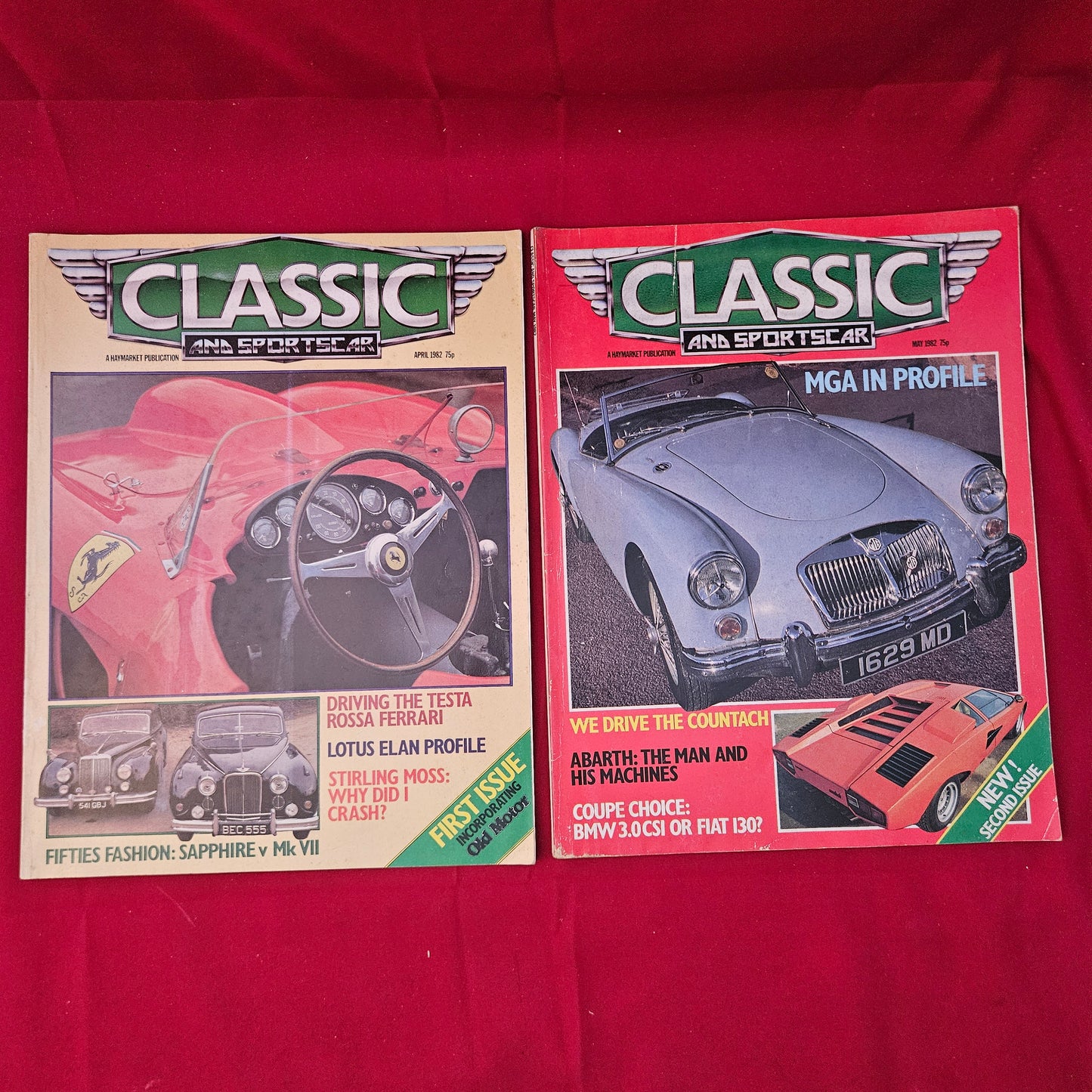 BUNDLE 5x CLASSIC AND SPORTSCAR Magazines 1982 Job Lot - Rare First Issue (BJL0112)