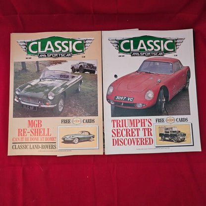 BUNDLE 5x CLASSIC AND SPORTSCAR Magazines 1989 Job Lot (BJL0114)