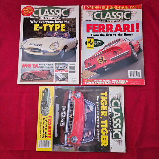 BUNDLE 3x CLASSIC AND SPORTSCAR Magazines 1996 Job Lot - Ferrari Special (BJL0117)