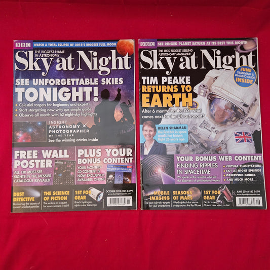 BUNDLE 6x BBC SKY AT NIGHT Magazines Astronomy Job Lot 2015-2016 (BJL0119)